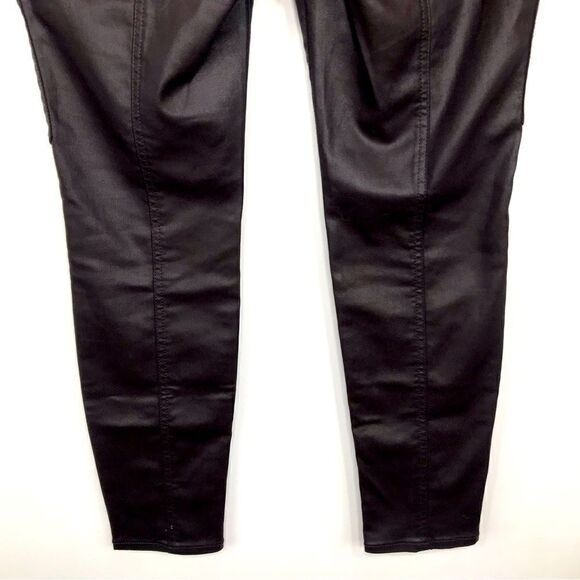White House Black Market Cabernet Faux Leather Coated High Rise Skinny Pants - Picture 10 of 16